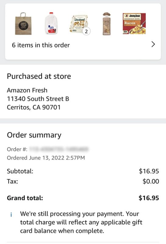 amazon fresh app total