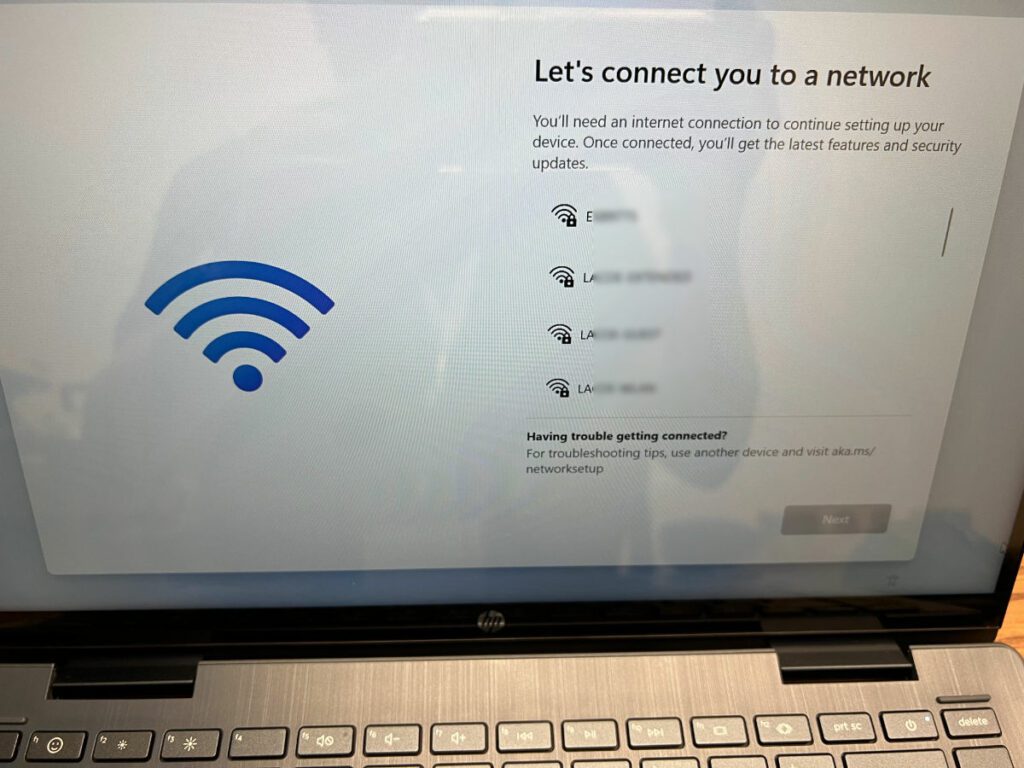 connect to wifi to continue