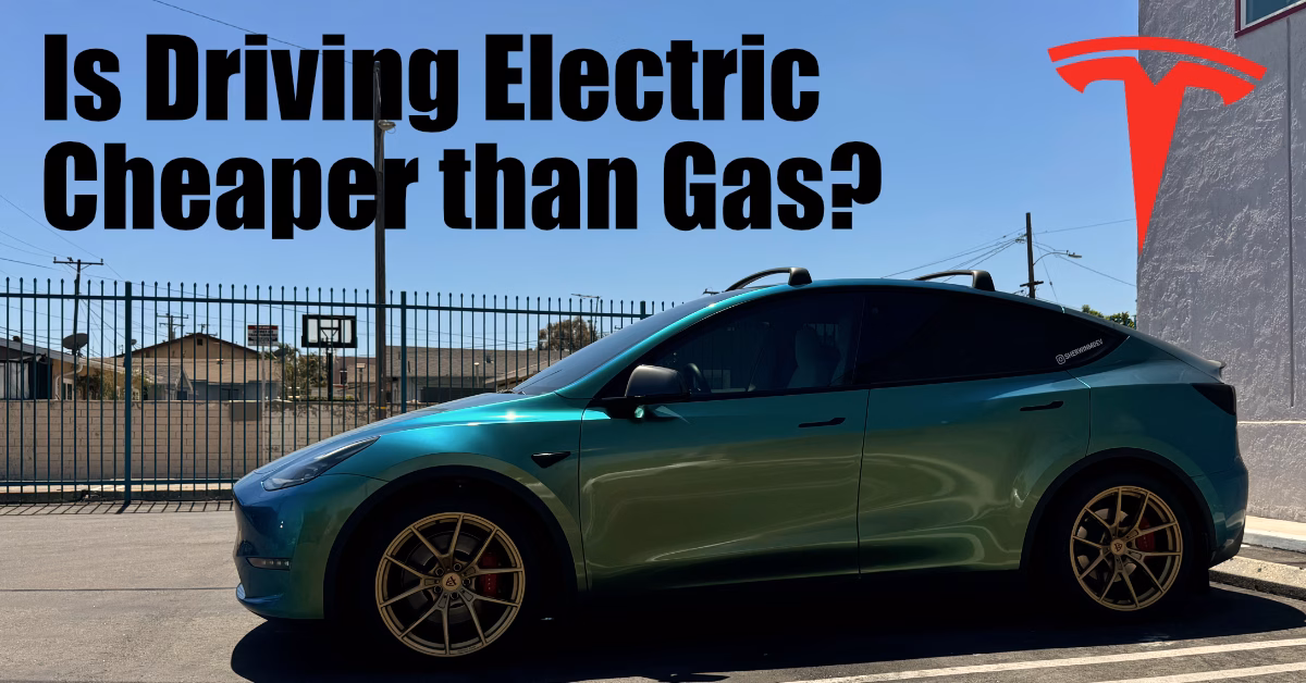 Wrapped Model Y in green and bronze wheels