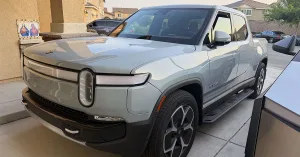 R1T next to Cybertruck