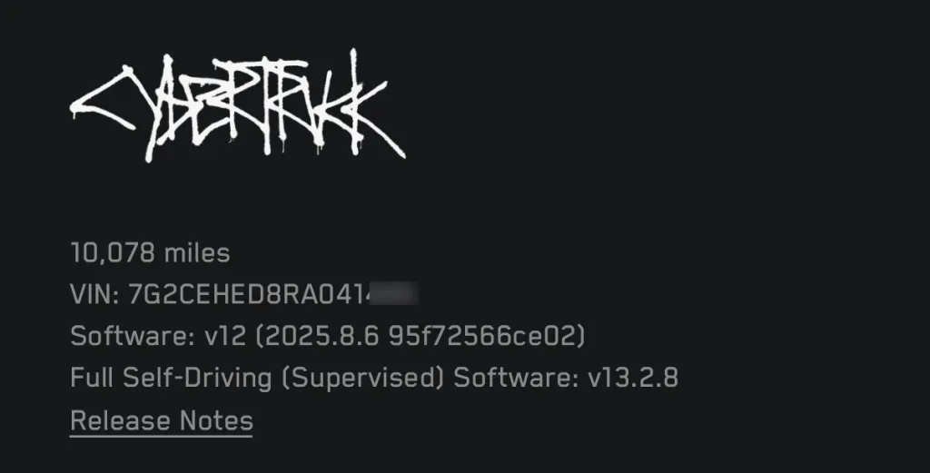 Cybertruck mileage and software details