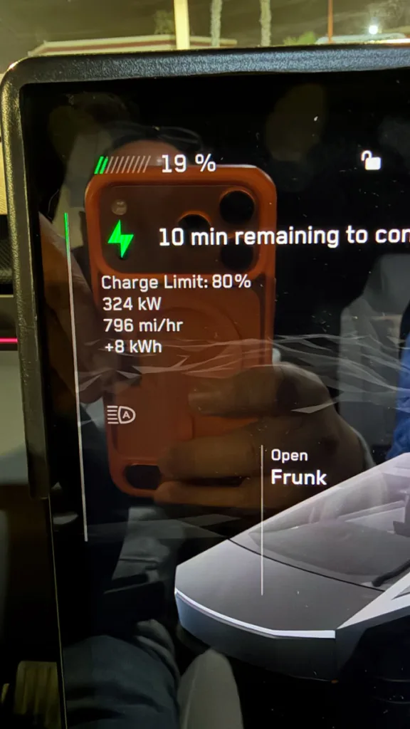 Cybertruck charging at 324kW