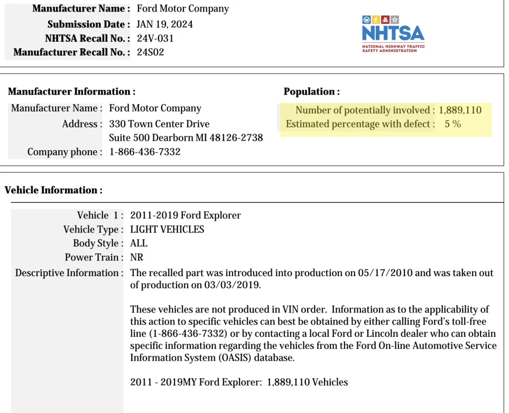 Ford has recalls too not just Cybertruck