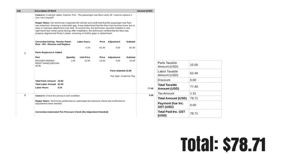 invoice for cybertruck mobile service