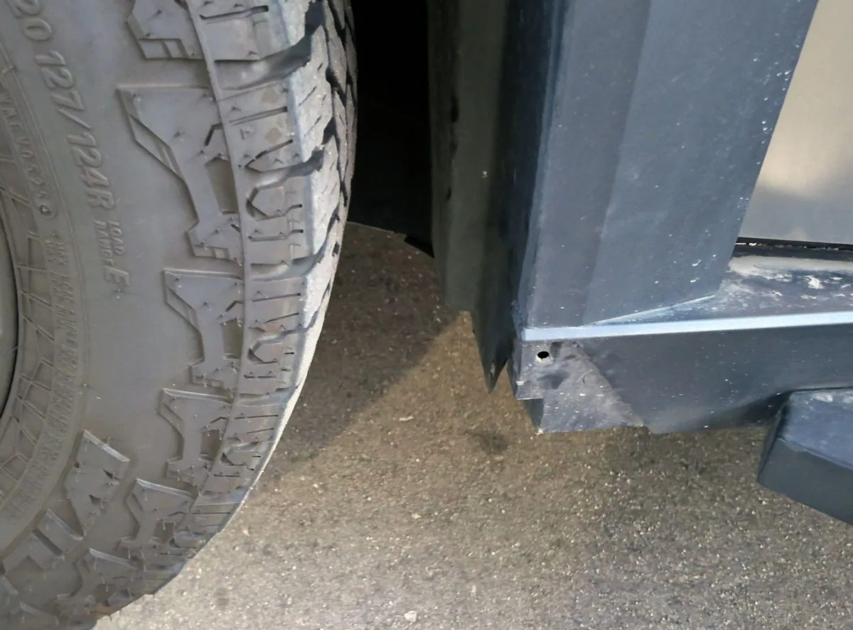 cybertruck rear fairing broken