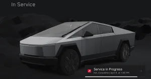 cybertruck in tesla app service mode