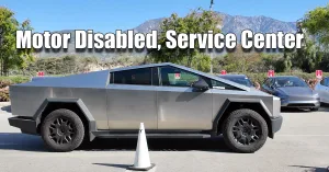Cybertruck at service center, motor disabled