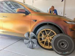 Model Y Juniper with unique wheels and design