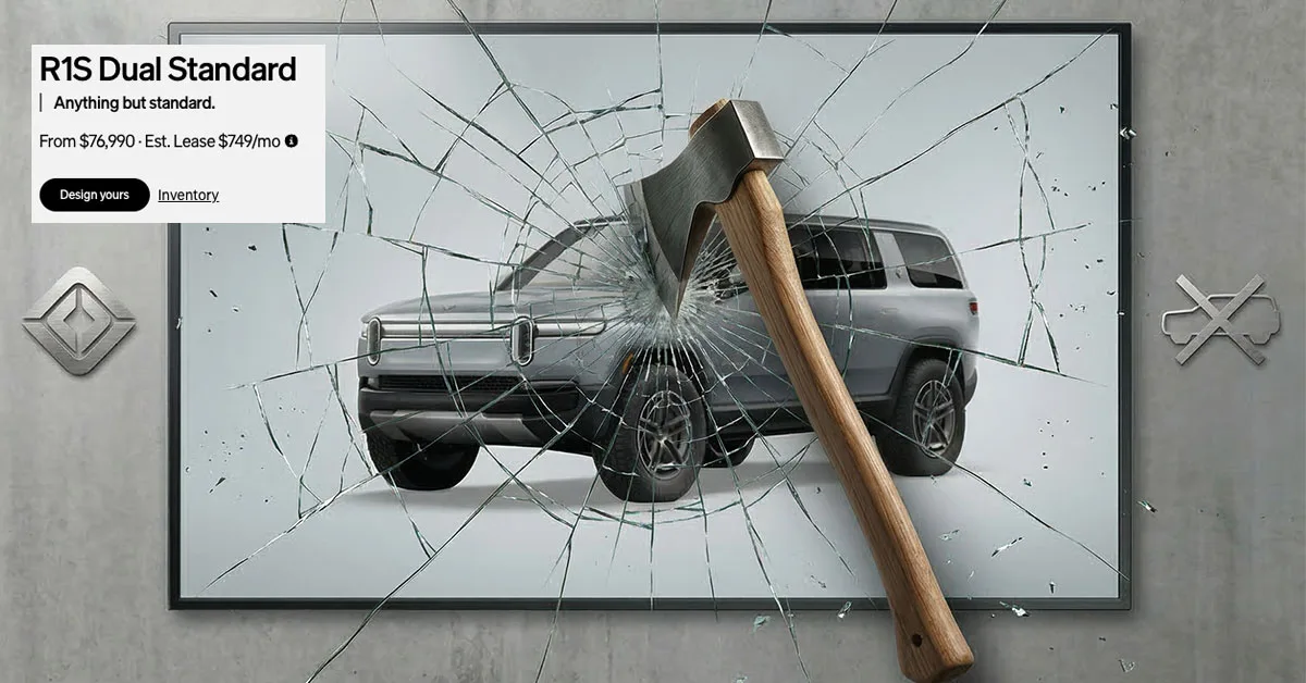 Photo of R1S with axe