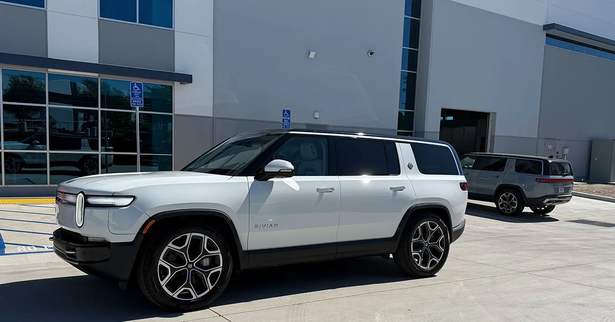 R1S in front of Rivian